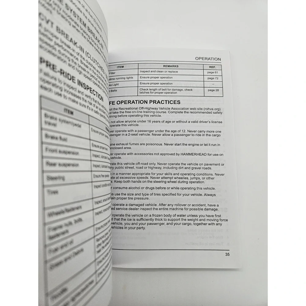 2021 Hammerhead R-150 Owner's Manual for Maintenance‎ and Safety